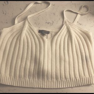 White knit crop top